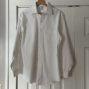 Brooks Brothers White Non-Iron Cotton Dress Shirt Size 16-34 EUC